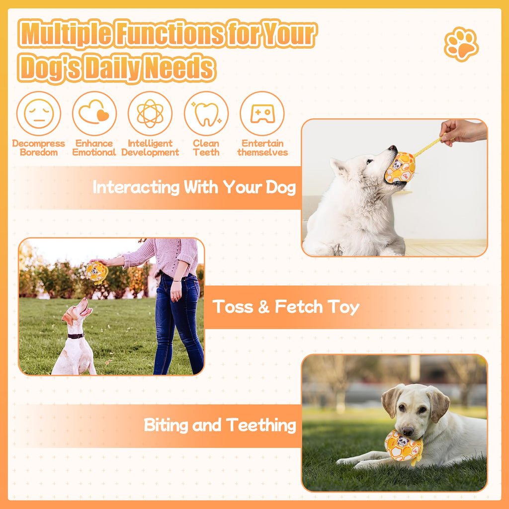 Plush Dog Ball Toy With Knotted Rope