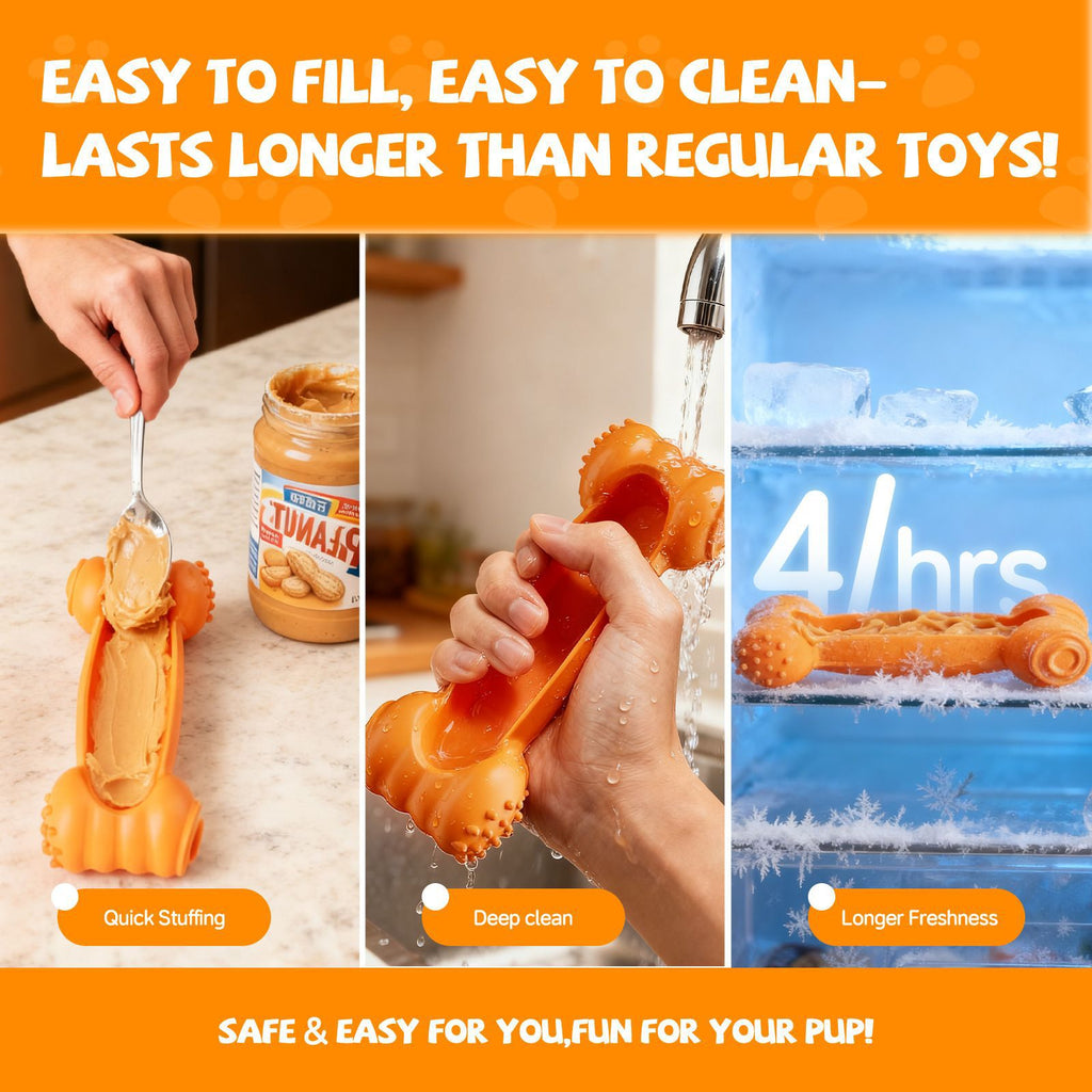 2-Piece Set Of Dog Lick Bones Slow-Feeding Durable Chewable Teeth-Cleaning Toys