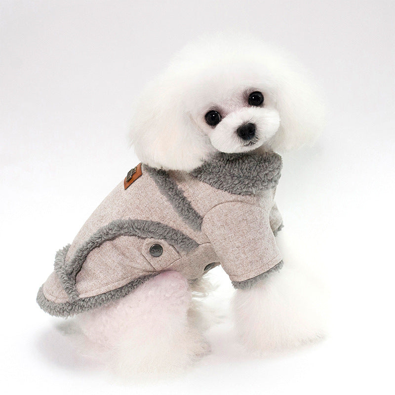 Warm Fleece-Lined Two-Leg Dog Clothes