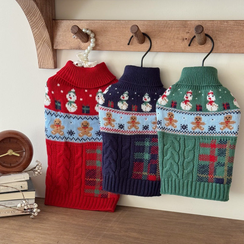 Christmas Snowman Gingerbread Pet Sweater