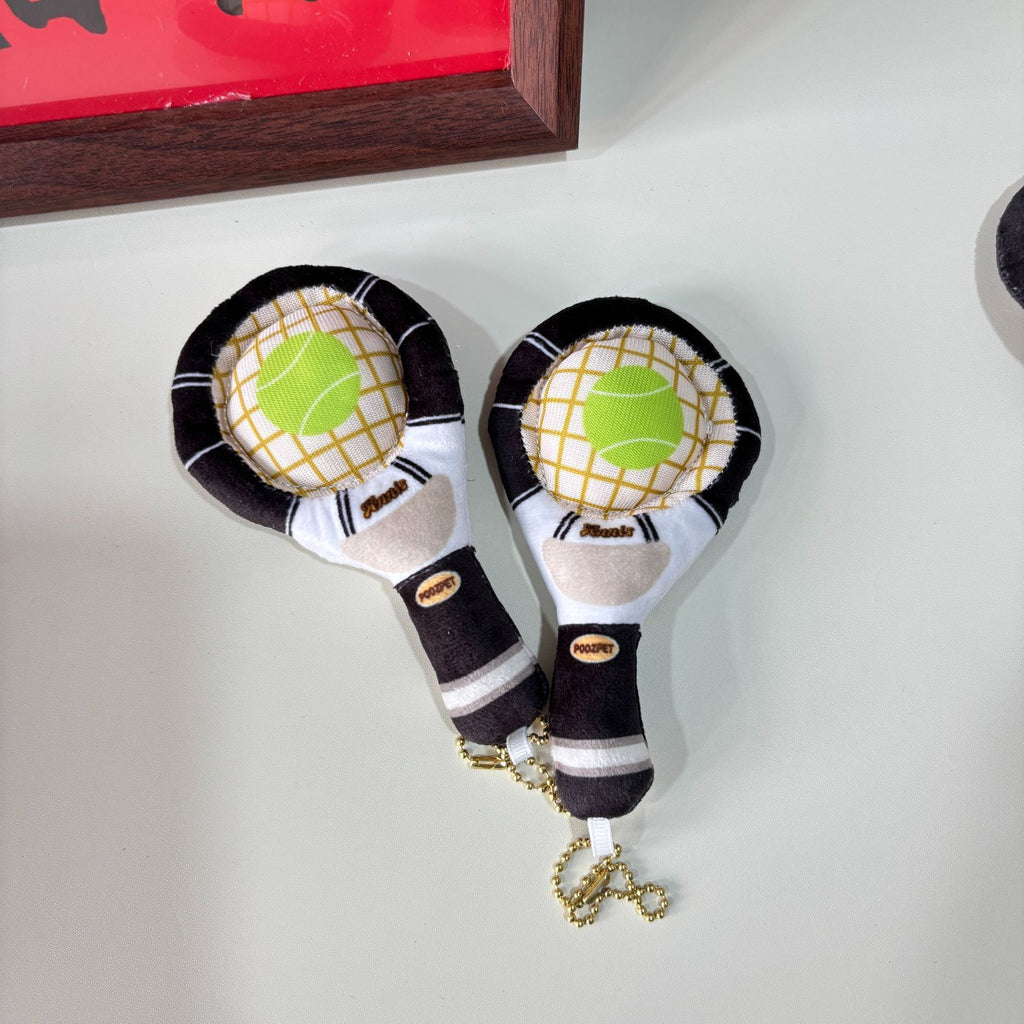 Interactive Tennis Racket Plush Dog Toy