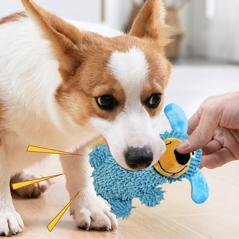 Plush Squeaky Teething Dog Toy