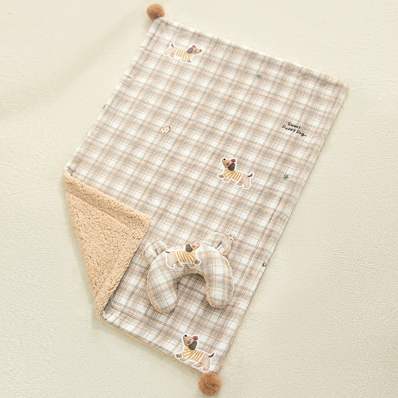 Thickened All-Season Pet Blanket And Pillow
