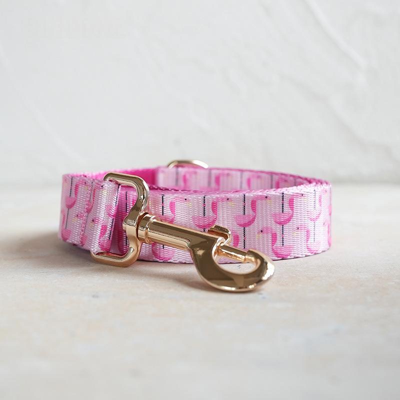 Flamingo-Inspired Nylon Dog Collar