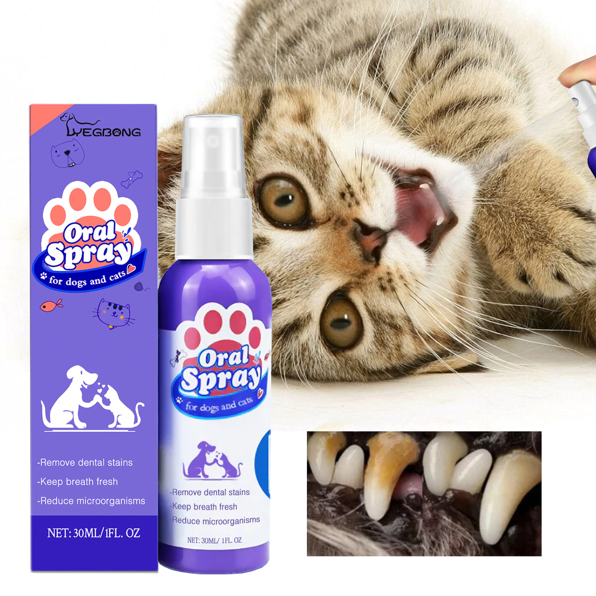Stain Removal and Breath Freshening Pet Spray