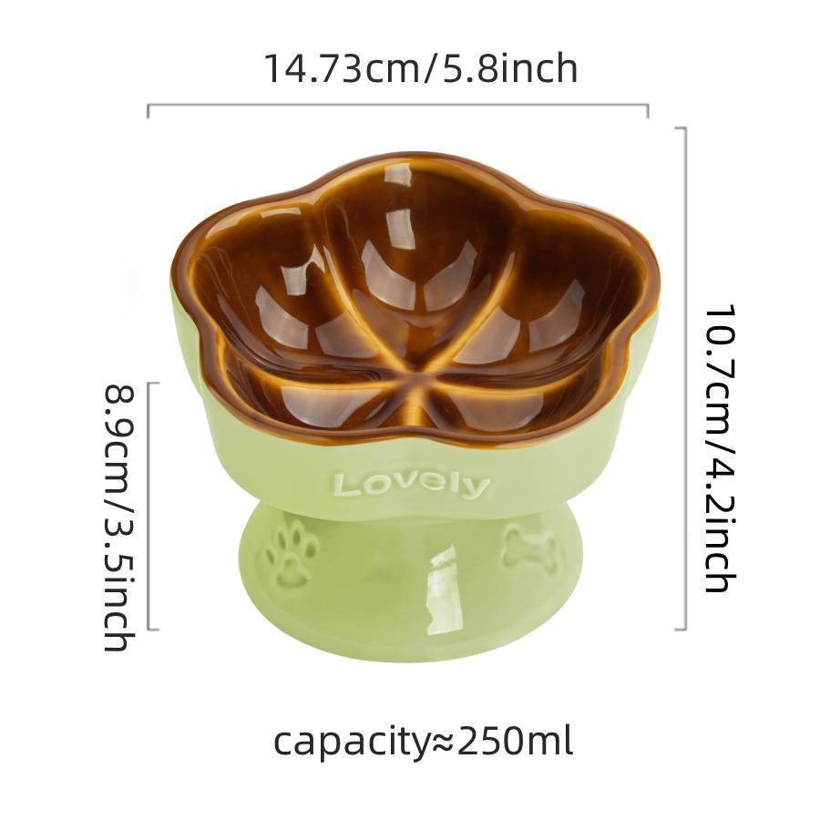 Ceramic Elevated Pet Bowl For Medium To Large Dogs