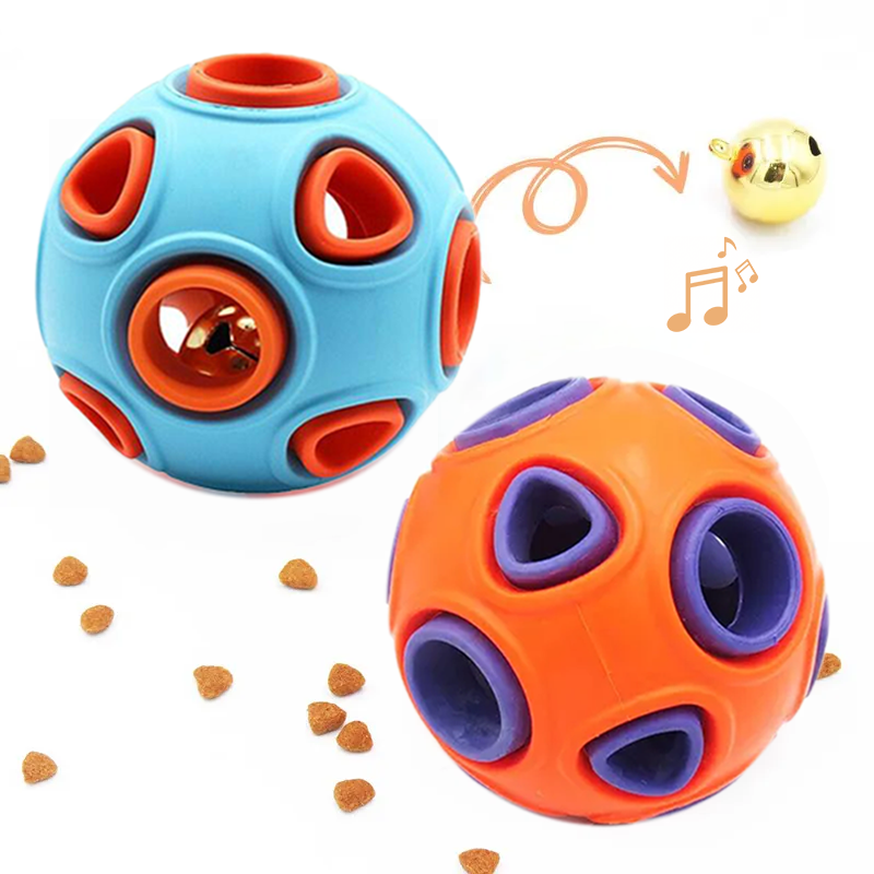Rubber Dog Balls With Bell Sound, 2-Pack