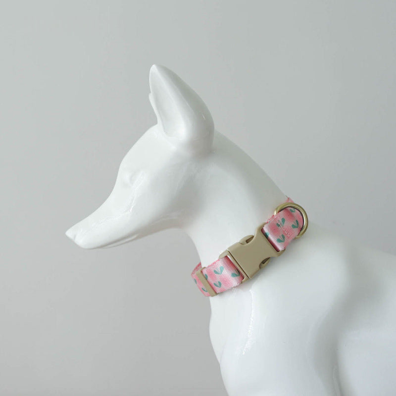 Adjustable Floral Nylon-Imitation Dog Collar