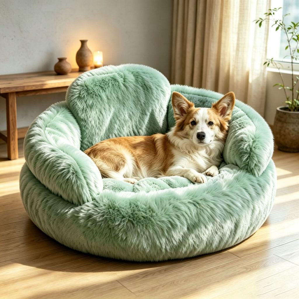 Plush Round Pet Bed And Winter Mat