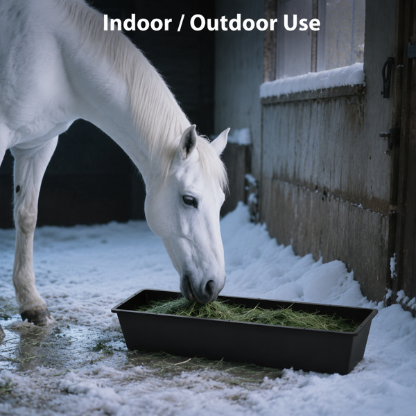 2-Piece Dual-Purpose Plastic Livestock Feed Trough Suitable For Daily Feeding Of Horses, Goats, Pigs And Other Animals Widely Adaptable To H